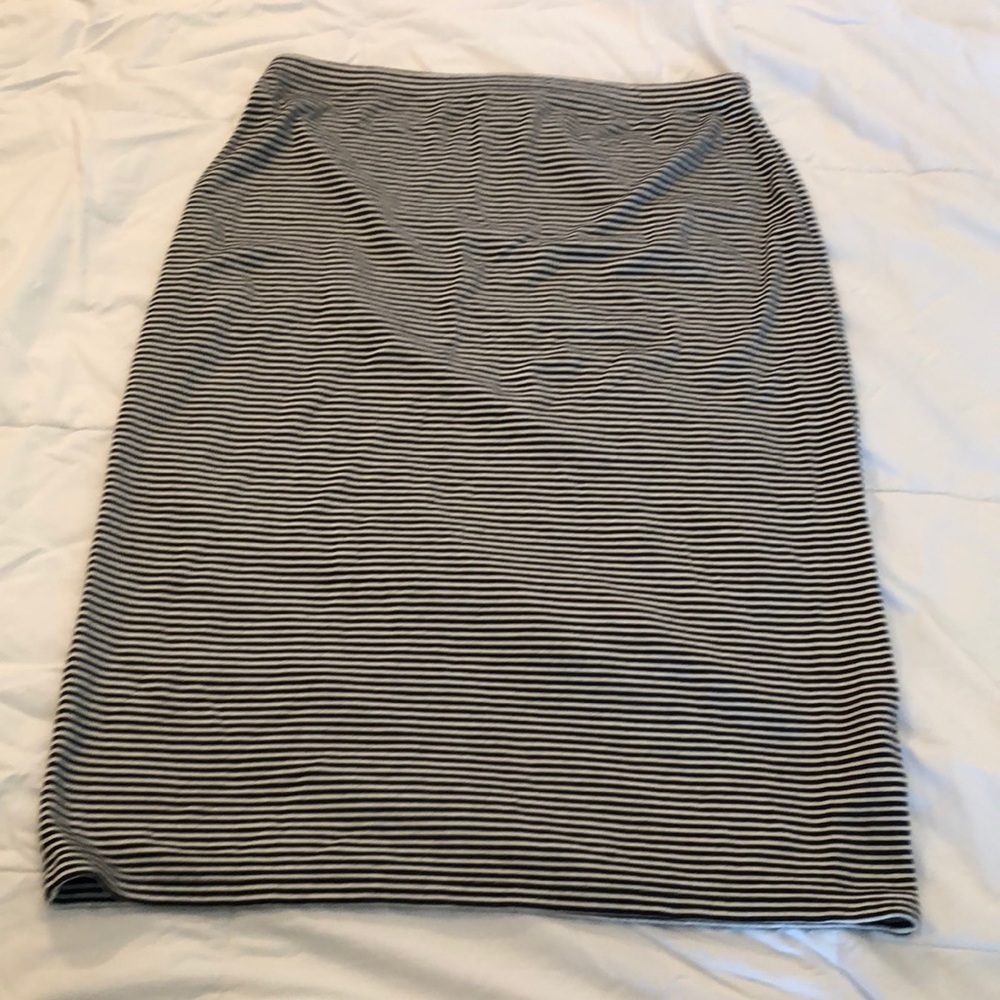 Black and white striped skirt